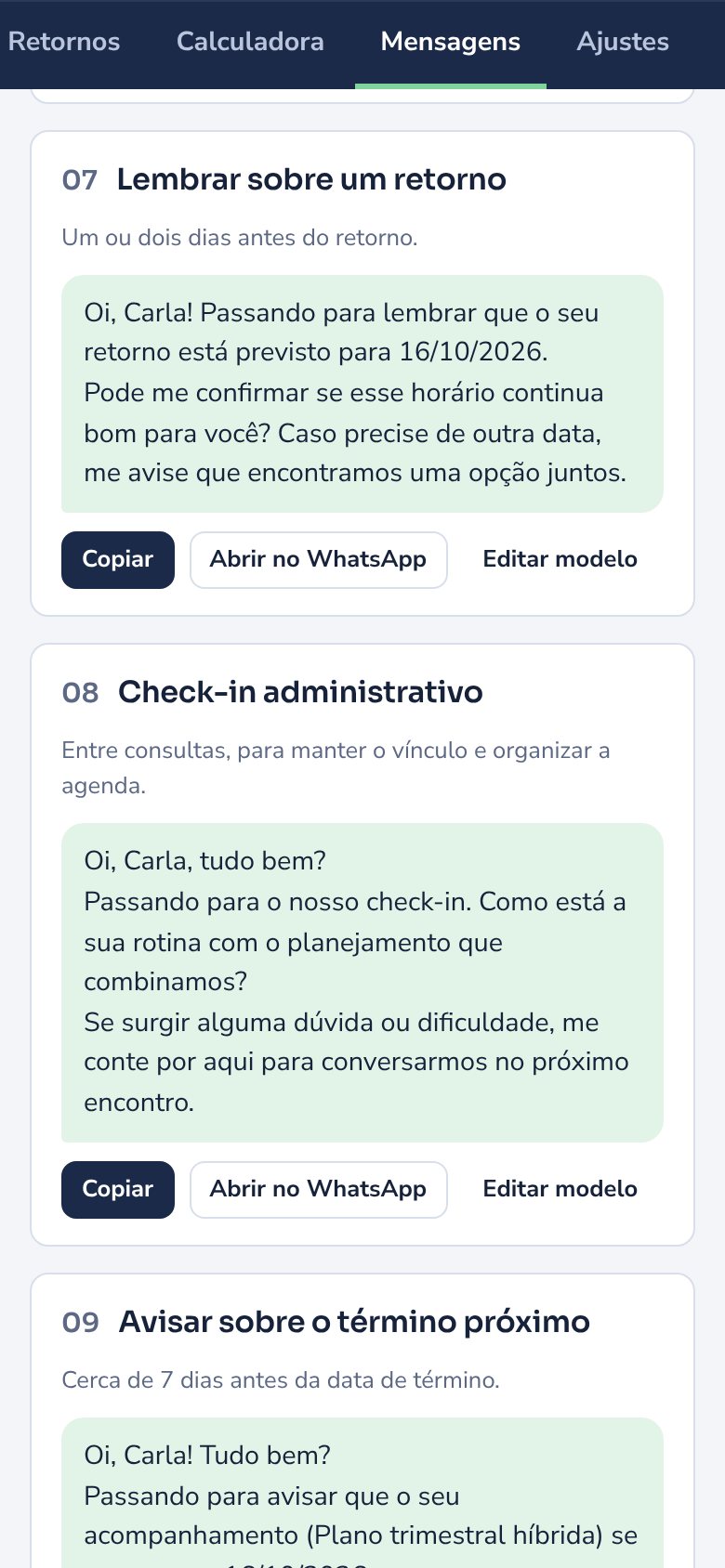 Mensagens prontas para WhatsApp com o nome do paciente